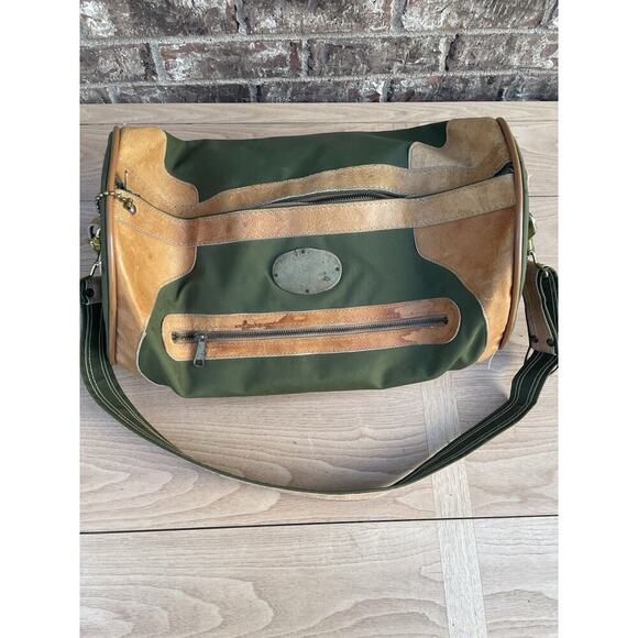 Vintage Leather Duffle Bag Weekender Carry On Bag Invicta EUC 1980s - Picture 2 of 15